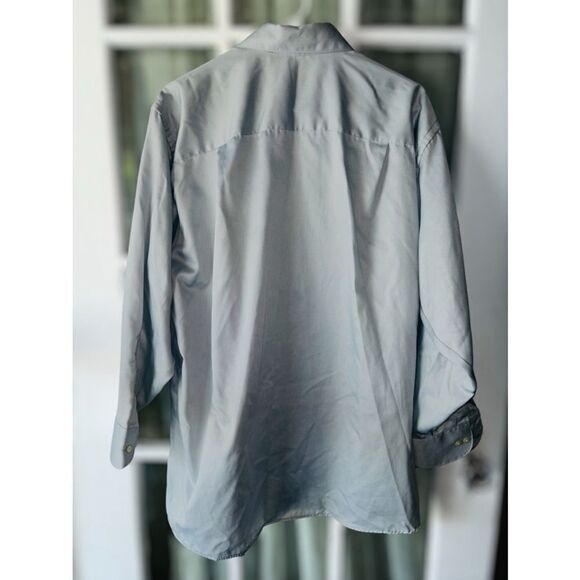 Geoffrey Beene Men’s Size 17 32/33 Sateen Long Sleeve Casual Button Down Shirt - Picture 2 of 7